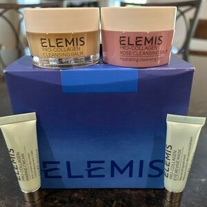 New Elemis PRO-COLLAGEN set hydrating CLEANSING BALM + eye mask facial oil cream
